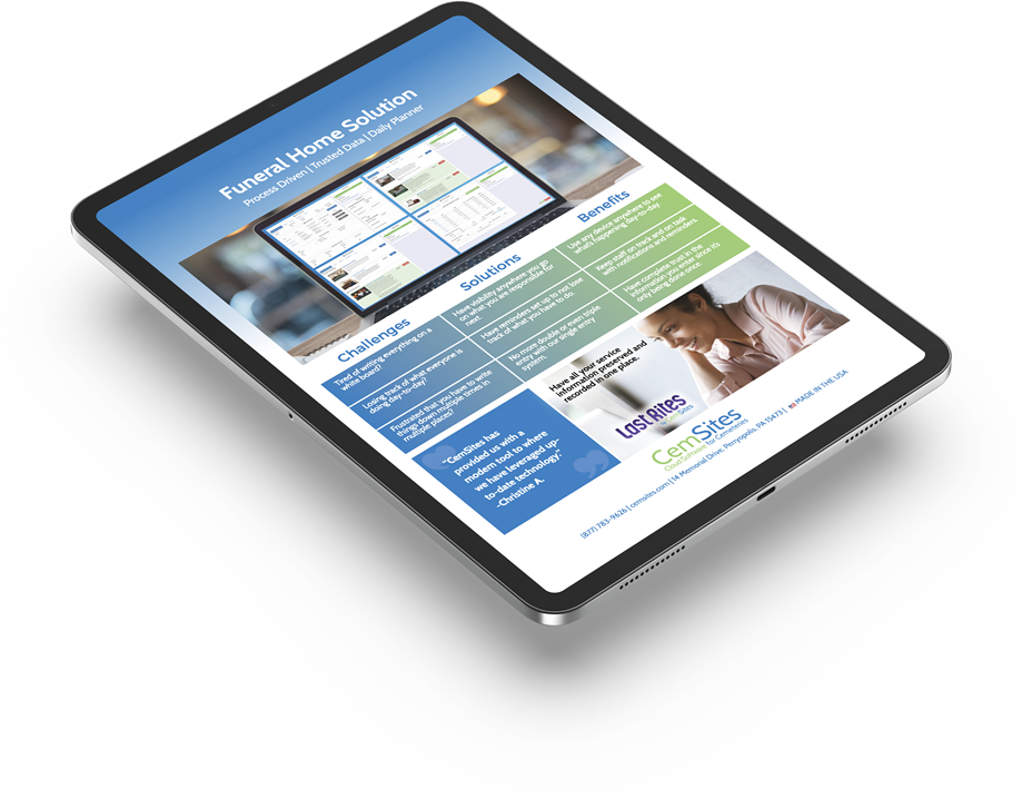 Request a Funeral Home Software PDF